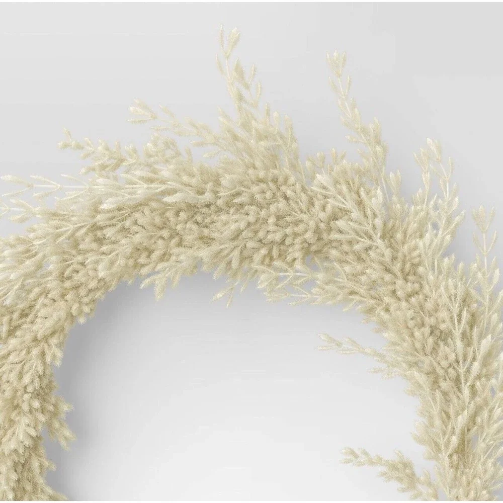 Ring Pampas Grass Botanical Wreath 22 inch - Threshold - New